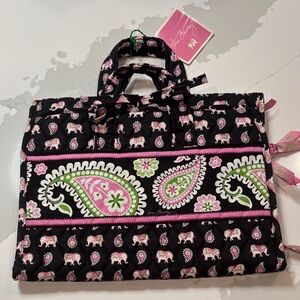 Vera Bradley Black and Pink Elephant Paisley Bag